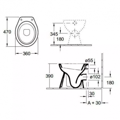 Биде напольное Gustavsberg Basic (GB1560050001) 1