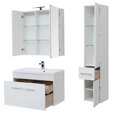 Тумба для ванной Aquanet Августа 210030 90 см, белый глянец 7