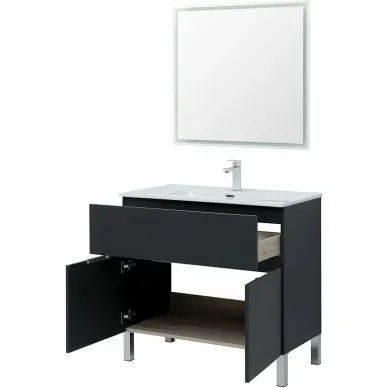 Тумба для ванной Aquanet Алвита New 303911 90 см, серый антрацит 6