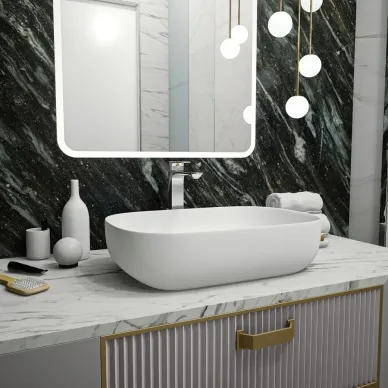 Раковина накладная Teymi Solli 60 artceramic T50395 61 см белая матовая 5