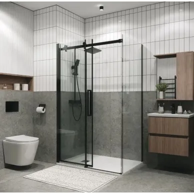 Душевой уголок Grossman Classic 140х100х195 см, стекло прозрачное/профиль чёрный матовый 5