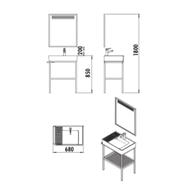 Зеркало Creavit Arya AR065-A.SS 65x75 см, LED, чёрное 1