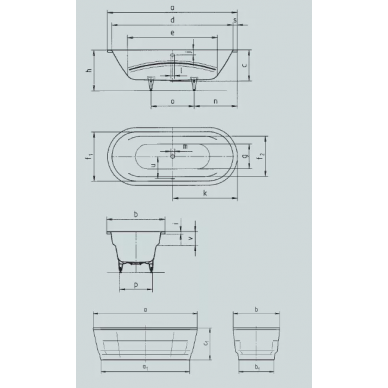 Ванна стальная Kaldewei VAIO DUO OVAL 951 1