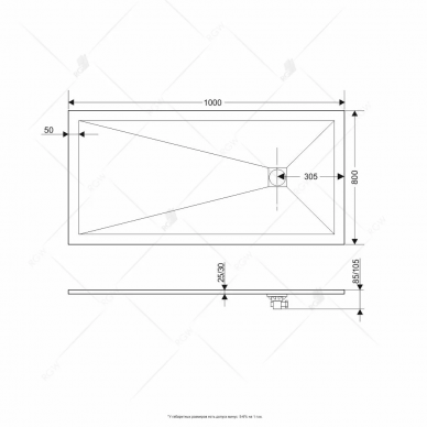 Поддон для душа RGW STone Tray ST-0108W (16152810-01) (80-100) (прямоугольный) 1
