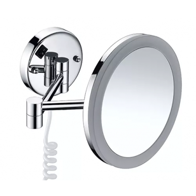 Зеркало косметическое Wasserkraft K-1004 (поворотное) (настенное) с LED-подсветкой 0