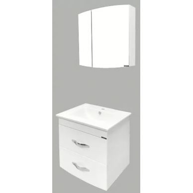 Тумба для ванной Comforty Лаура-60-2 (61x57x47 см), белый глянцевый 5