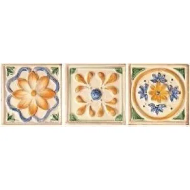 1010368 CALEIDOS FORMELLA MARGHERITA S/3 BEIGE 10x10 0