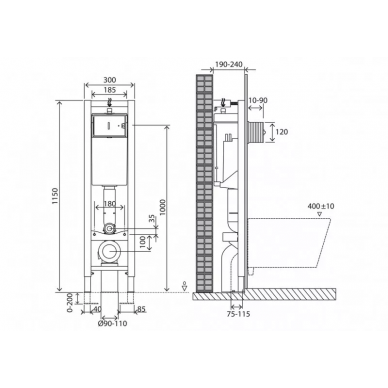 Инсталляция для подвесного унитаза BelBagno (BB003-30) 9