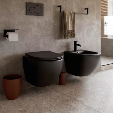 Унитаз подвесной Ceramicanova Metropol Rimless CN4002MB черный матовый микролифт 7