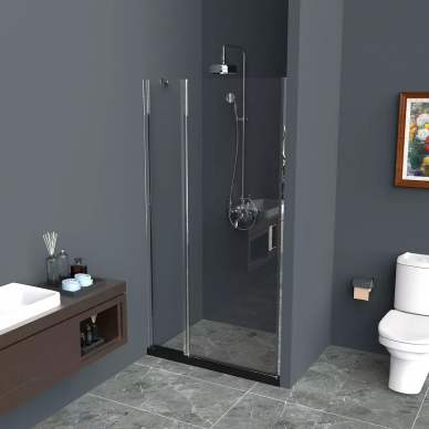 Душевая дверь BelBagno Uno 90 (UNO-B-12-30+60-C-Cr) профиль хром/стекло прозрачное 2