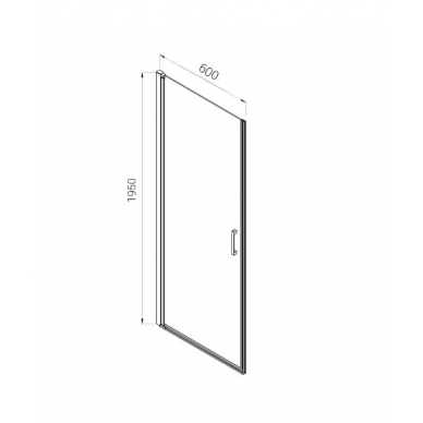 Душевая дверь Vincea Alpha (VDP-3AL600CL) 60x195 см, профиль хром/стекло прозрачное 7