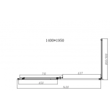 Душевой уголок Vincea Slim-N (VSR-4SN8014CL) 140х80х195 см, профиль хром/стекло прозрачное 5