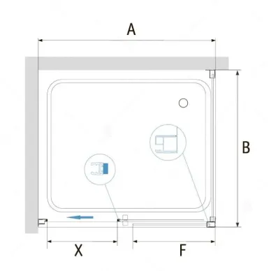 Душевой уголок RGW Passage PA-76-1-B (PA-016B + Z-060-2B) (160x80) профиль чёрный/ стекло прозрачное 1