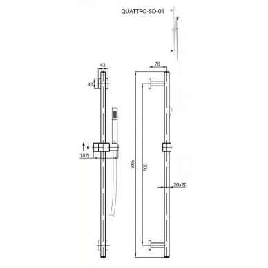 Душевой гарнитур Cezares Quattro (QUATTRO-C-SD-01) хром 1