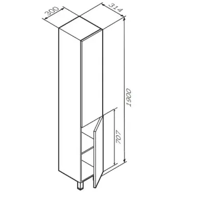 Пенал Am.Pm Gem (M90CSR0306HF) (напольный) (орех) (30 см), правый 6
