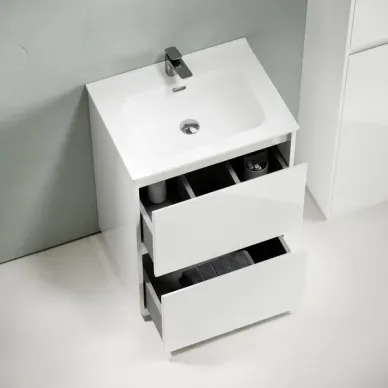 Тумба для ванной Sancos Libra Floor LB70FW напольная, 69 см, белый глянцевый 5