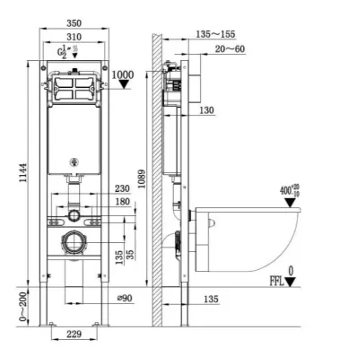 Инсталляция Welt Wasser AMBERG 350 + MERZBACH 043 MT-GR + AMBERG RD-MT CR в комплекте с унитазом, безободковый, с сидением микролифт 5