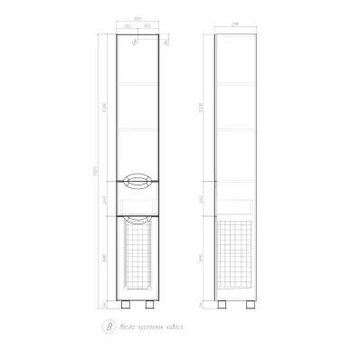 Пенал VIGO Callao 30 pn.CAL.30 с бельевой корзиной, белый 6