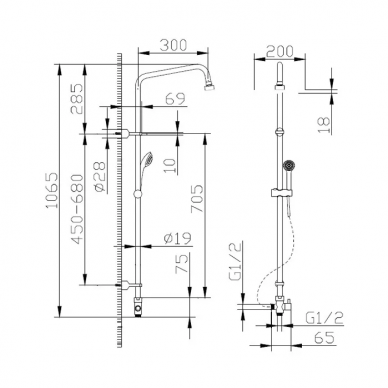 Душевая система Bravat Fit (D283CP-2A-RUS) 1