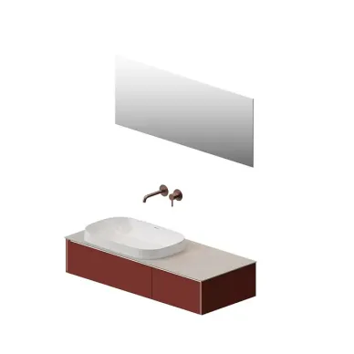 Kerama Marazzi Magica Тумба подвесная, 115.4х48.5х22см., 2 ящика, цвет: венецианский красный матовый MA.120.2\VR.M 7