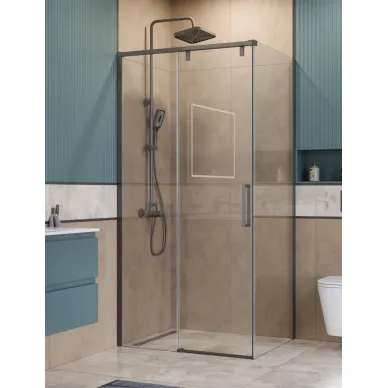 Душевой уголок BelBagno Soft Close-1 SOFT_CLOSE-1-AH-1-100/90-C-GM 100x90 см, оружейная сталь/прозрачное стекло 0