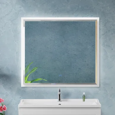 Зеркало Cezares Interni CZR-SPC-INT-1000-900-LED-TCH-WARM-BL 100x90 см, с LED подсветкой и сенсорным выключателем, Bianco Lucido 0