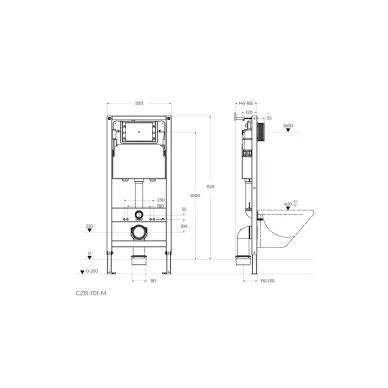 Инсталляция для подвесного унитаза Cezares CZR-101-M 5