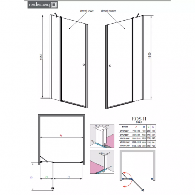 Душевая дверь Radaway EOS II DWJ (3799442-01R) (100 см) прозрачное стекло (R) 2