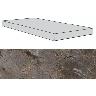 Ступень угловая правая/левая клееная GUSTO TAUPE-GREY LAPPATO 33x120 0