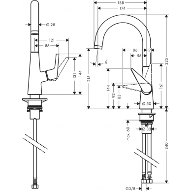 Смеситель для кухни Hansgrohe Talis S (72814000) хром 5