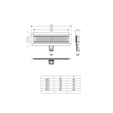 Душевой лоток Timo Basic (BSSG-80 S50Rb) 80 см, с решеткой STRIP 5