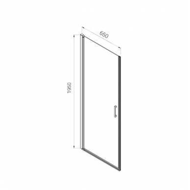 Душевая дверь Vincea Alpha (VDP-3AL650CL) 65x195 см, профиль хром/стекло прозрачное 7