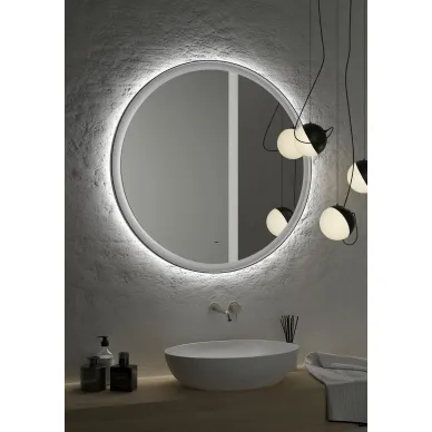 Зеркало Art&Max Napoli AM-Nap-800-DS-F-Grey 80 см бесконтактный сенсор с LED подсветкой, grey matt 5