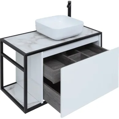 Тумба для ванной Aquanet Nova Lite Loft 261651 правая, 90 см, белый глянец 9