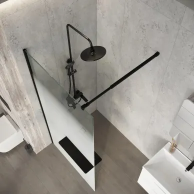 Душевая перегородка Niagara Nova NG-582-12BLACK 120х200 стекло белый градиент/профиль чёрный 7