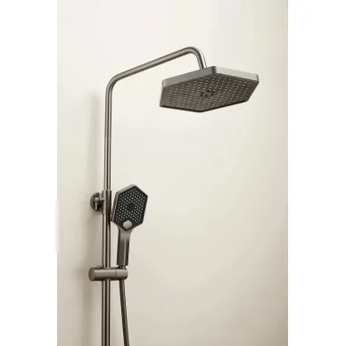 Душевая система Haiba HB24726-3 с термостатом, оружейная сталь 5