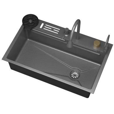 Мойка кухонная D&K DKS754606 многофункциональная в комплекте со смесителем и аксессуарами, серая 8