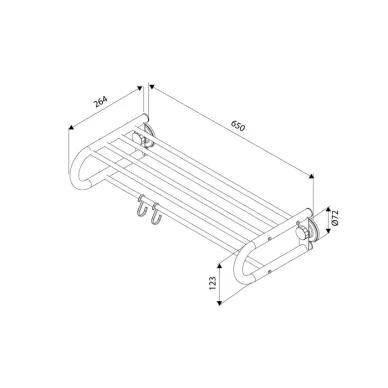 Полка для полотенец Milardo Easy EASBWS2M49 черная 7