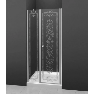 Душевая дверь Cezares Royal Palace B11 (110 см) (30+80) прозрачное стекло с матовым узором (хром) 0
