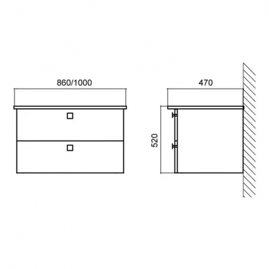 Тумба для ванной Belbagno Atria (ATRIA-850-2C-SO-BM) белый с узором 2