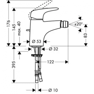 Смеситель для биде Hansgrohe Metris E (31270000) 1