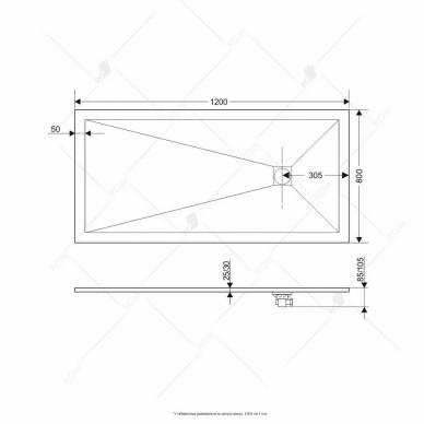 Поддон для душа RGW STone Tray ST-0128MI (16152812-06) (80-120) (прямоугольный) 1
