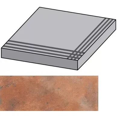 A.Mano Rosso Natural Gradone Rec Ang 29.75x29.75 0