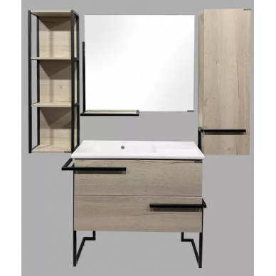 Тумба для ванной Comforty Дюссельдорф-90 (87x84x47 см), дуб дымчатый 7