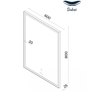 Зеркало Sintesi Kanto Black (60 см) с LED-подсветкой 6