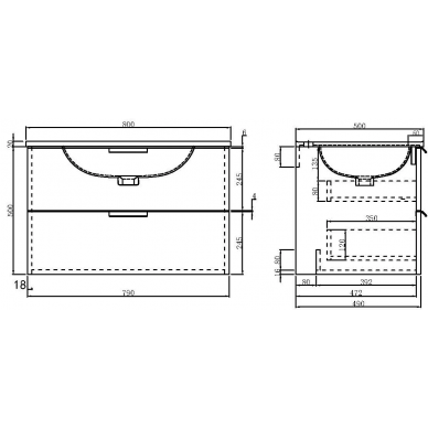 Тумба с раковиной Orans BC-0901-800 (80x50) (ocean blue matt) 7