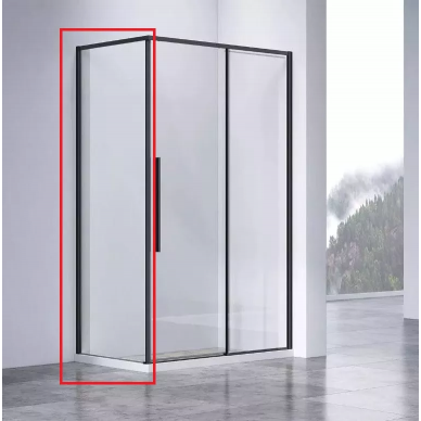 Боковая панель Vincea Slim-N (VSG-4SN800CLB) 80x195 см, профиль чёрный/стекло прозрачное 0