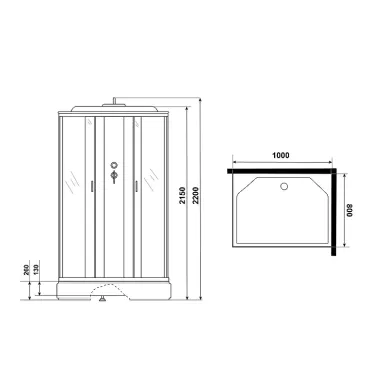Душевая кабина Niagara Classic NG-33084-14QG (1000х800х2150) с гидромассажем 7
