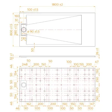 Поддон для душа RGW TUS-188W (553702818-01) (180х80) белый 5