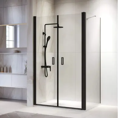 Душевой уголок RGW Passage RGW PA-144B (PA-104B+Z-050-2B+O-204B) (80x120) профиль чёрный/ стекло прозрачное 0